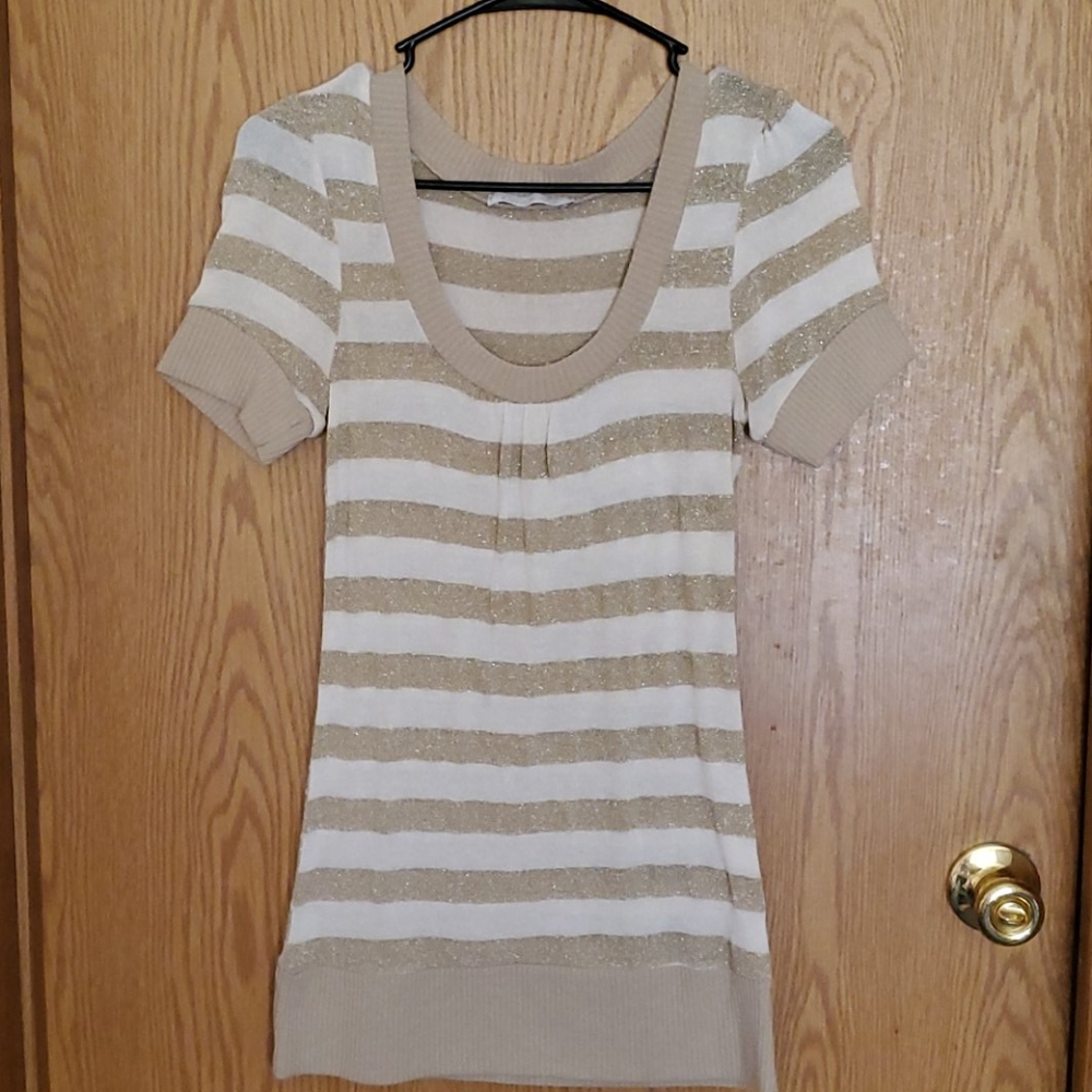 Gold/ cream sweater dress